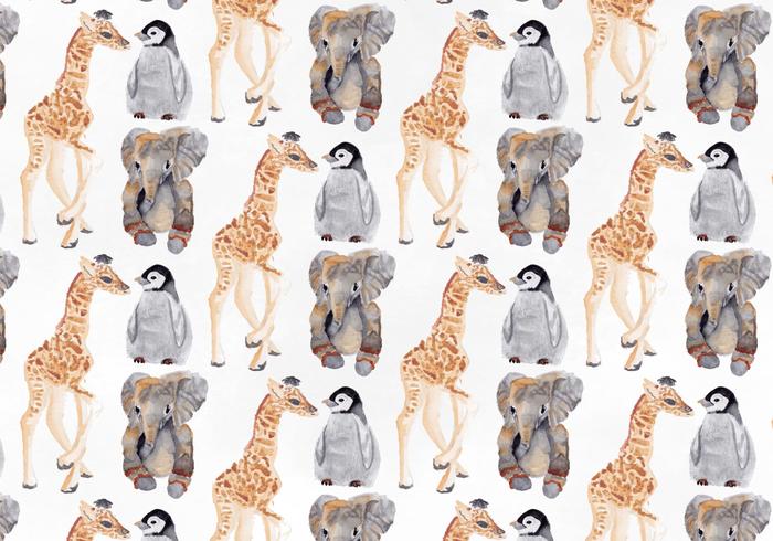 700x490 Free Vector Watercolor Animal Pattern