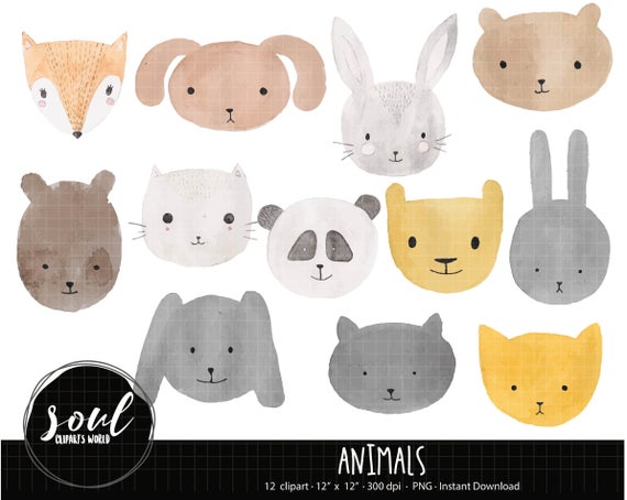 570x454 Animals Clipartdog Clipartswatercolor Animals Etsy