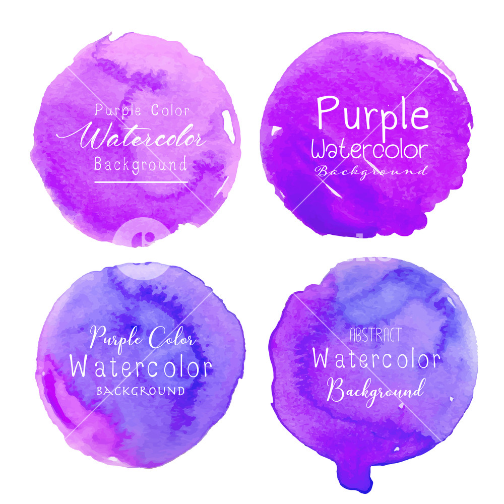 Purple Watercolor Circle Set On White Background Vector 1000x1000 Purple Watercolor Circle Set On White Background Vector