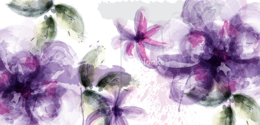 Violet Flowers Watercolor Background Vector Purple And Delicate 1000x481 Violet Flowers Watercolor Background Vector Purple And Delicate
