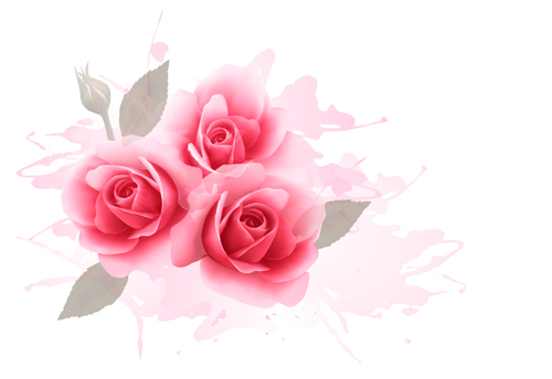 Elegant Roses With Watercolor Background Vector Free Download 500x344 Elegant Roses With Watercolor Background Vector Free Download