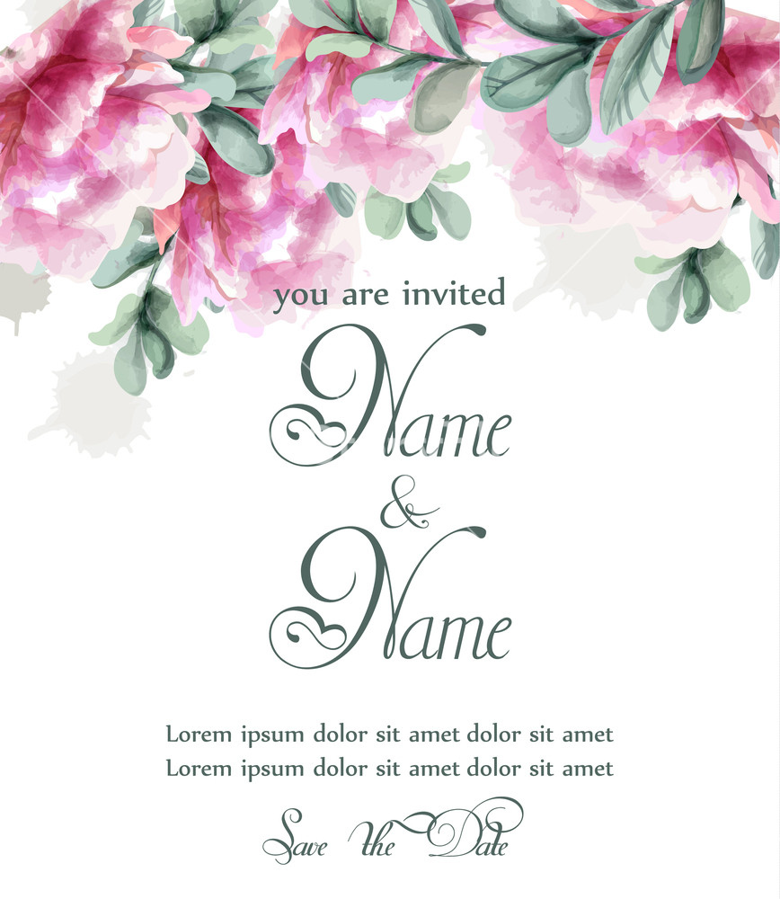 868x1000 Pink Peony Flowers Watercolor Banner Vector Floral Bouquet