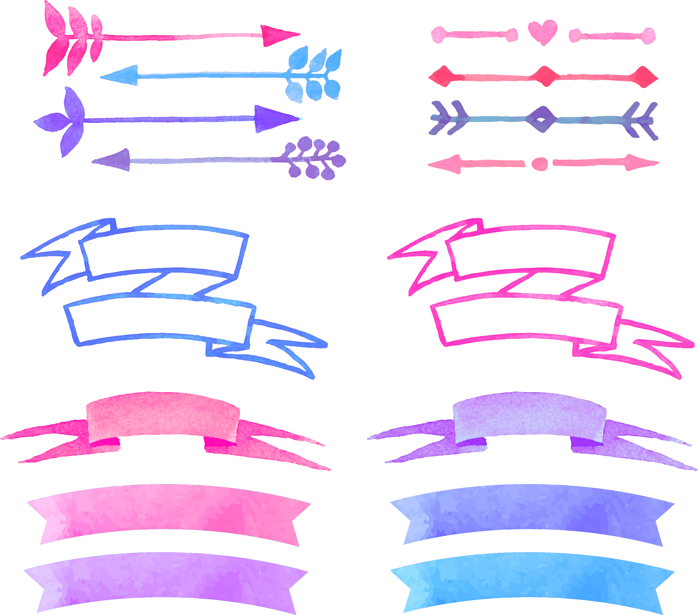 2256x1987 Watercolor Painted Banners Vector Painting Free Download