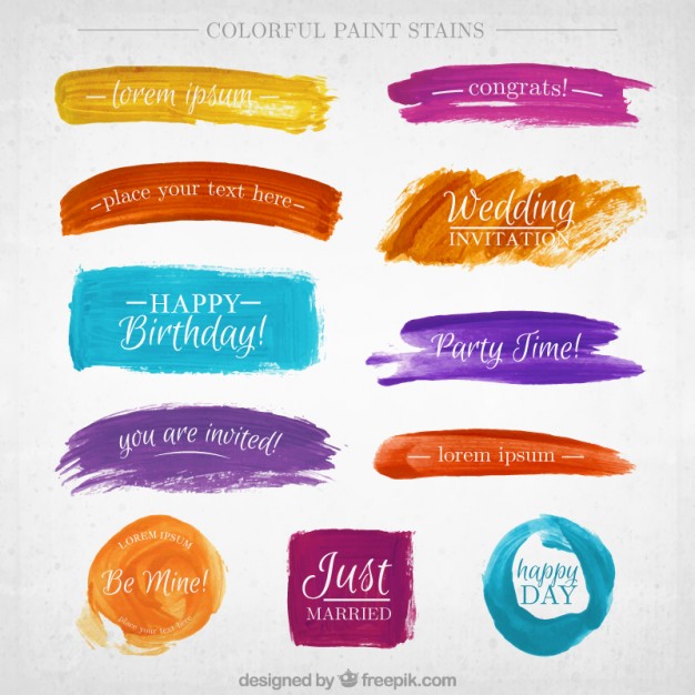 626x626 Watercolor Banner Collection Vector Premium Download