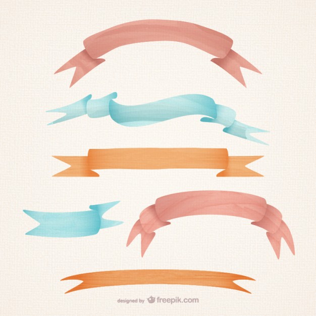 626x626 Watercolor Style Ribbons Vector Free Download