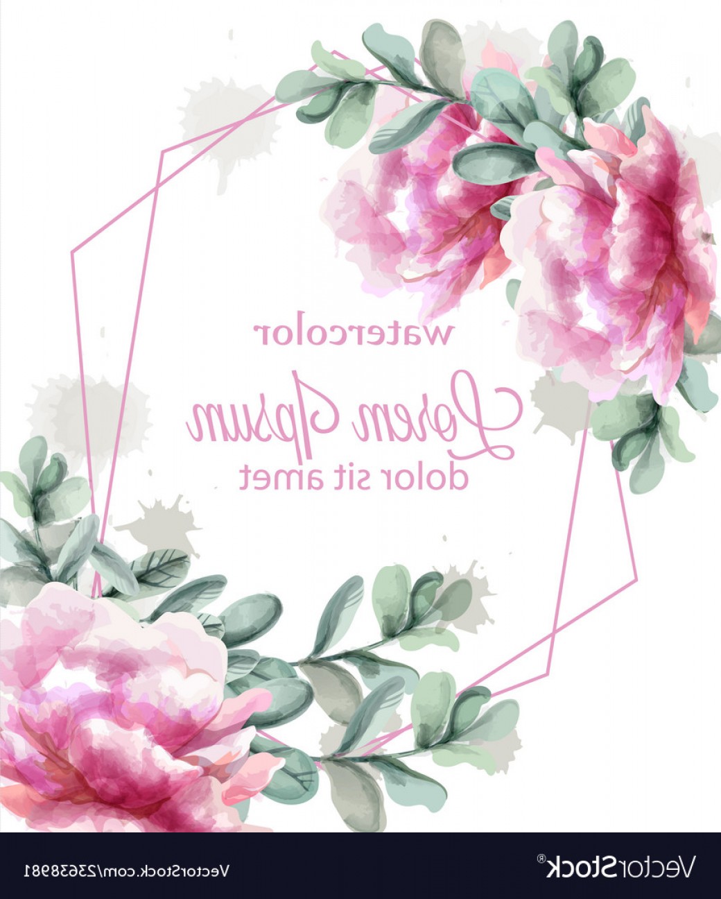 1040x1296 Colorful Peony Flowers Frame Watercolor Banner Vector Newwaysys