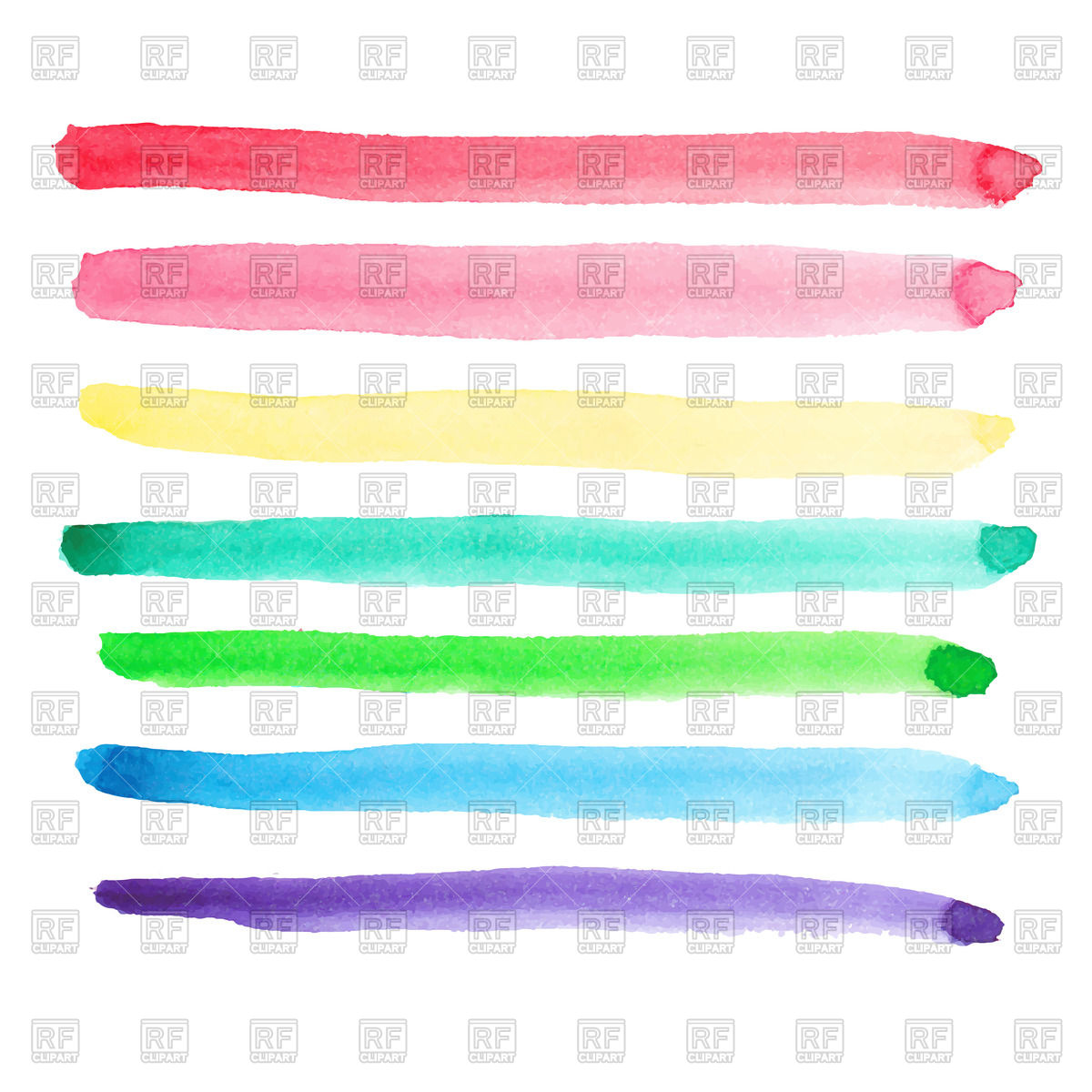 1200x1200 Set Of Vivid Watercolor Brush Strokes Vector Image Of Backgrounds