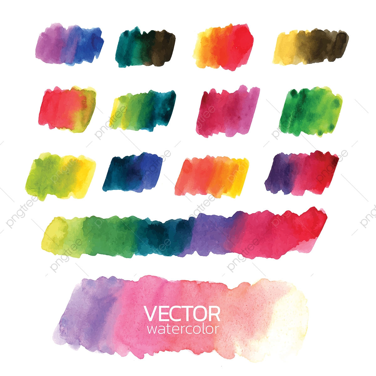 1200x1200 Watercolor Brush Stroke Set Of Watercolor Vector Brush Stroke