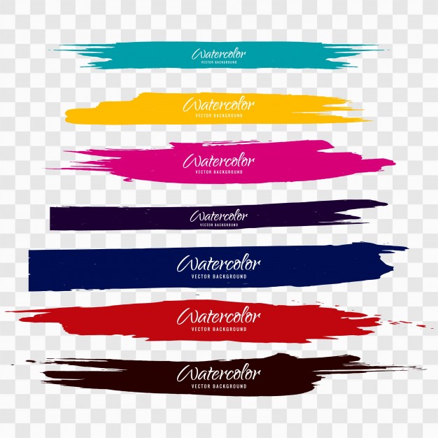 626x626 Colorful Watercolor Brush Strokes Vector Free Download