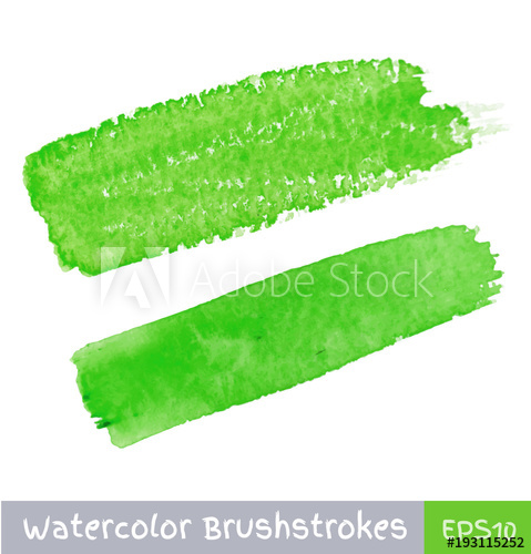 479x500 Green Watercolor Brush Strokes Vector Illustration