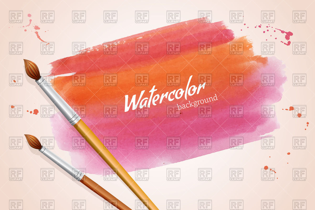 1200x799 Hand Painted Watercolor Spot And Paintbrush Vector Image