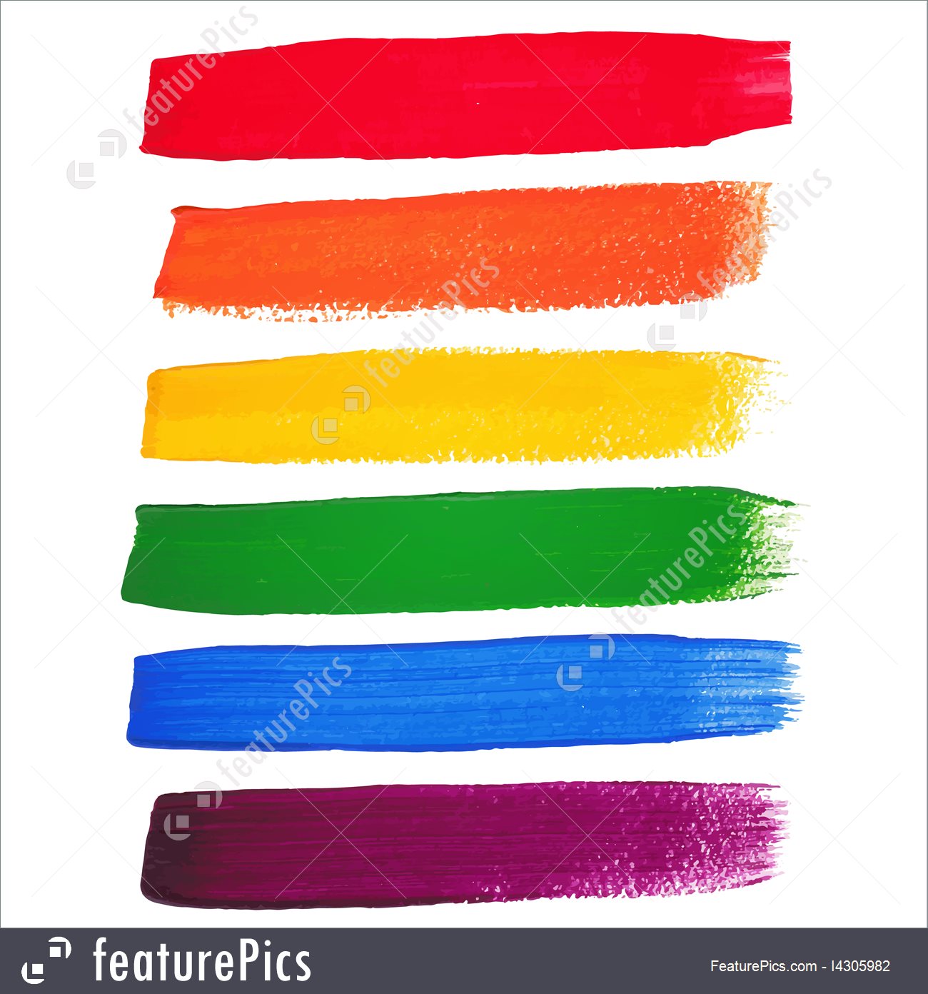 1300x1392 Vector Rainbow Watercolor Brush Strokes