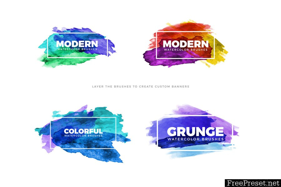 900x600 Vector Watercolor Brushes For Illustrator
