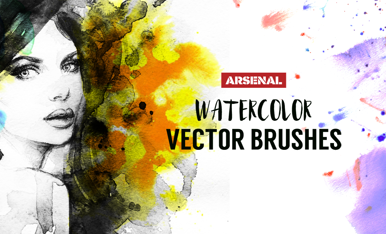 1270x770 Watercolor Vector Brushes