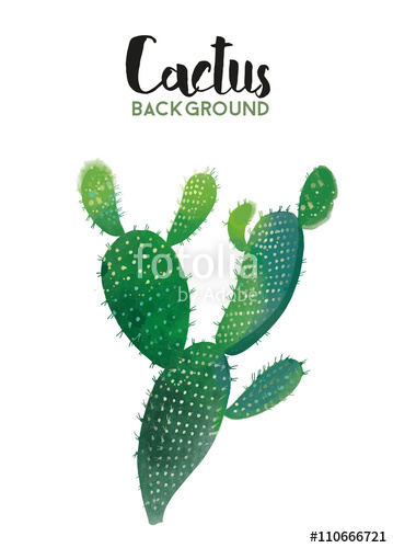 359x500 Vector Watercolor Cactus Background Stock Image And Royalty Free
