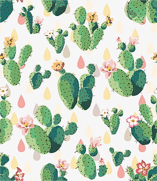 310x358 Watercolor Cacti Patterns Free Graphics Uihere