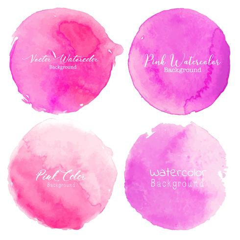 Pink Watercolor Circle Set On White Background Vector 490x490 Pink Watercolor Circle Set On White Background Vector