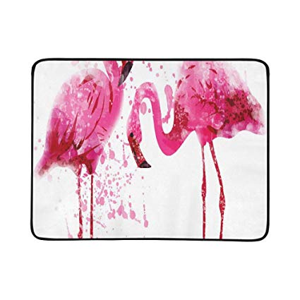 425x425 Vector Watercolor Pink Flamingo In Splashes Pattern Portable