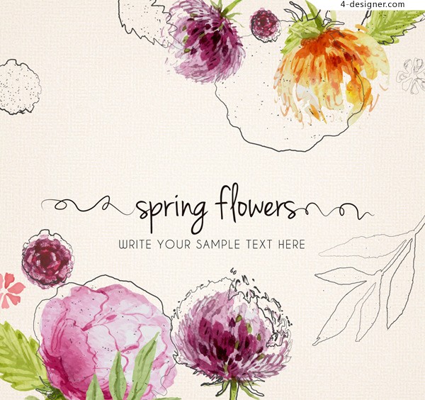 Watercolor Floral Vector