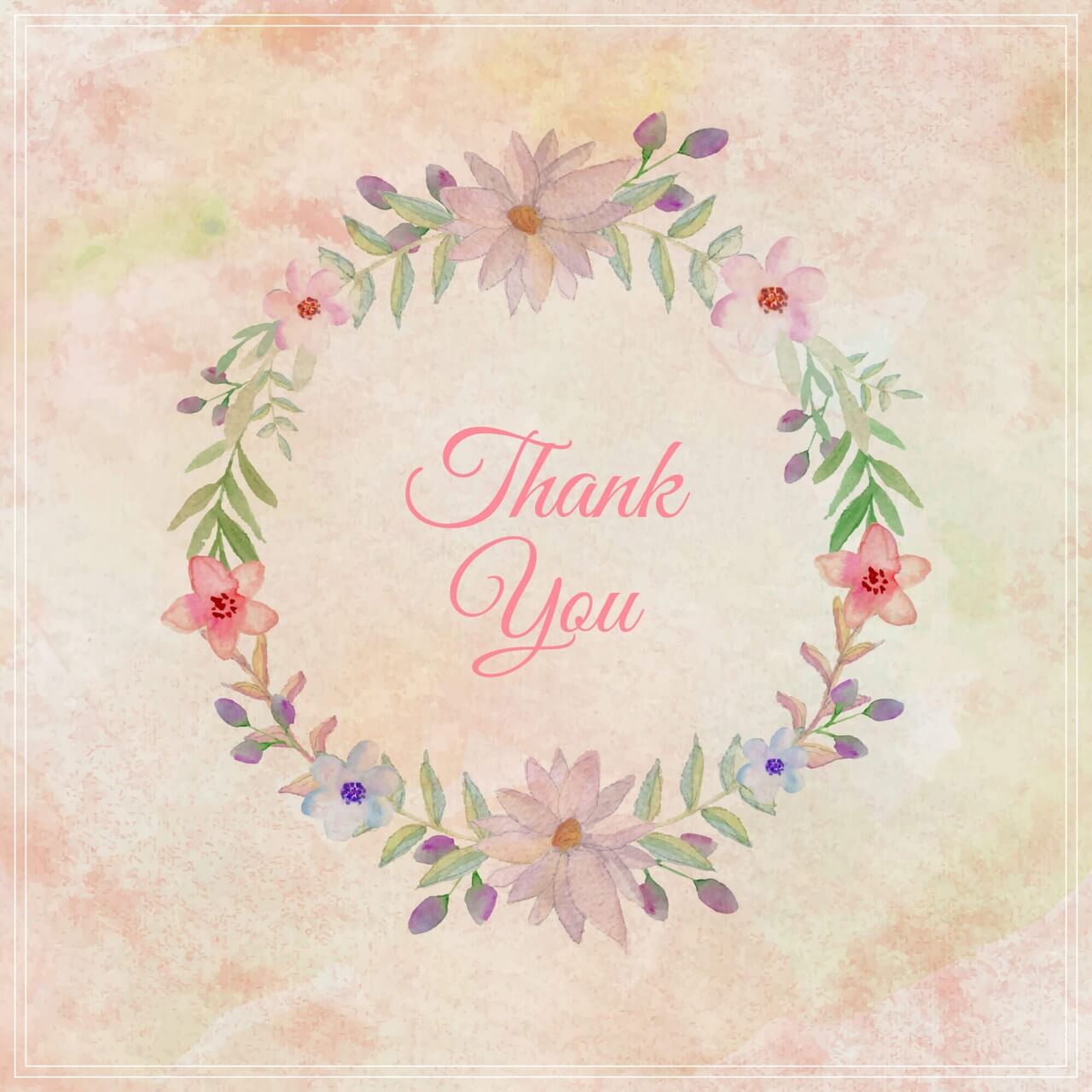 1280x1280 Free Vector Watercolor Vintage Floral Greeting Card Watercolor