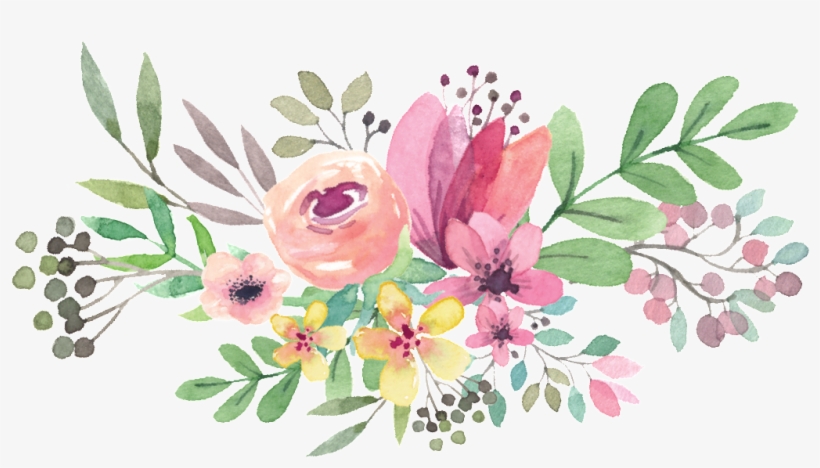 820x468 Watercolor Floral Bouquet Png