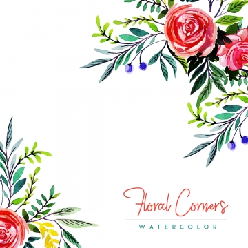 360x360 Watercolor Floral Corner Png, Vector, And Clipart