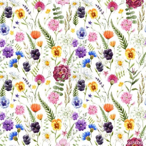 500x500 Watercolor Floral Vector Pattern Stock Image And Royalty Free