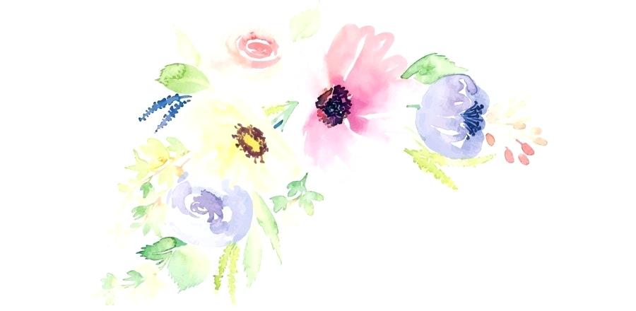 900x440 Watercolor Flowers Vector