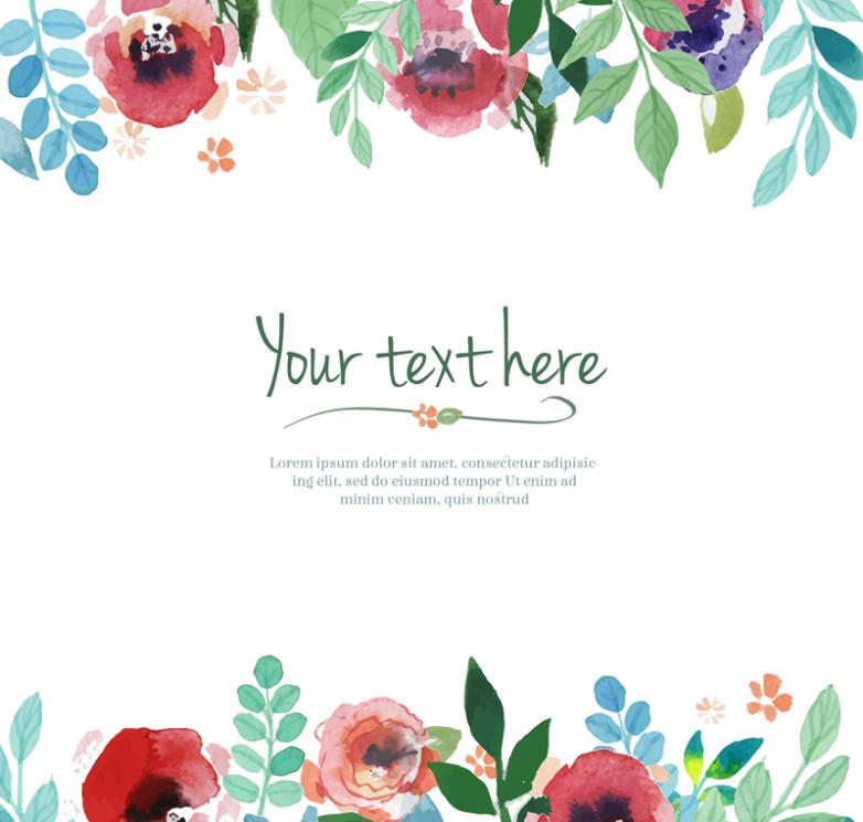 782x745 Watercolor Flower Border Backgrounds Vector Free Vector Graphic