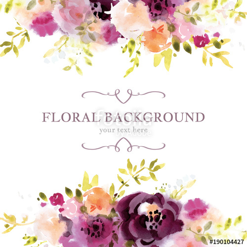 500x500 Watercolor Floral Background Template Stock Image And Royalty