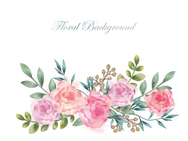 653x490 Watercolor Flower Background Illustration With Text Space Isolated