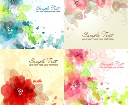 420x346 Dreamy Watercolor Flower Background Vectors Material Free Download