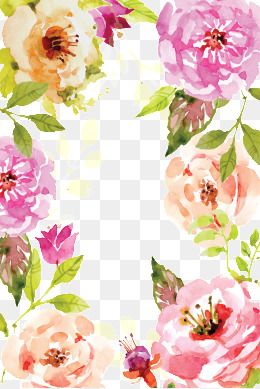 Watercolor Flower Border Vector