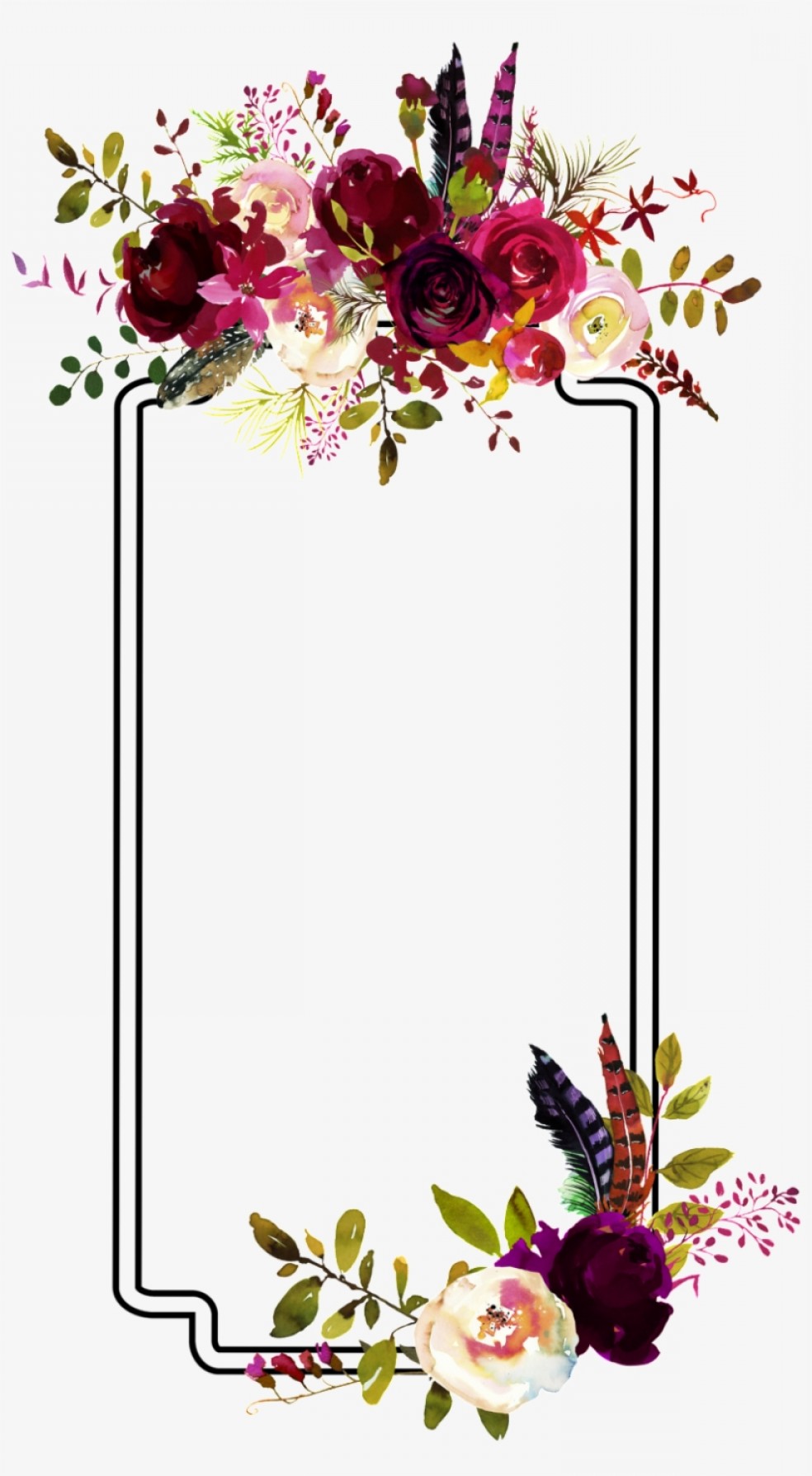 Watercolor Flower Border Vector at Vectorified.com ...