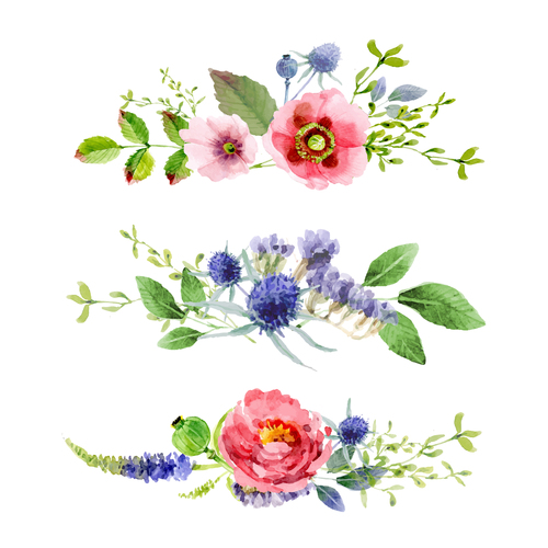 Download Watercolor Flower Border Vector at Vectorified.com ...