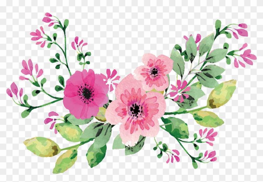 840x583 Romantic Watercolor Flowers Transprent Png