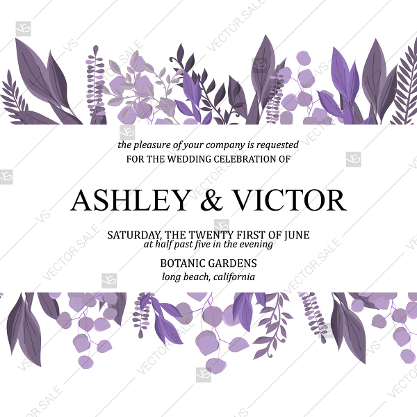 600x600 Wedding Invitation Watercolor Greenery Illustration Bridal Shower