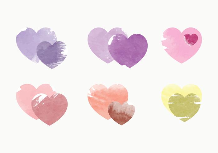 700x490 Vector Watercolor Heart Collection