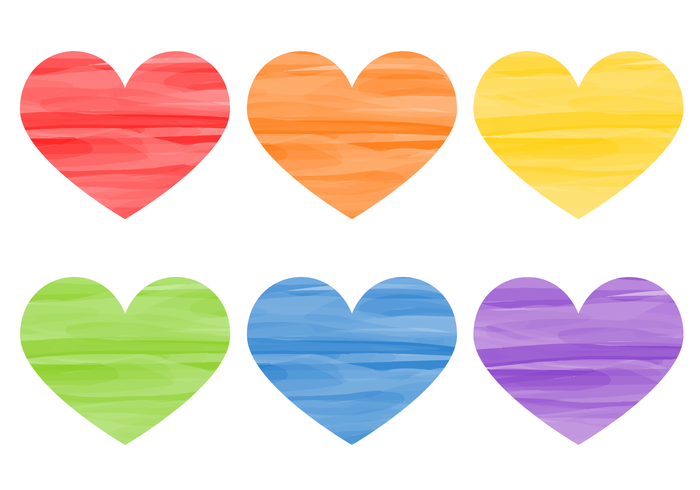 700x490 Watercolor Hearts Vector