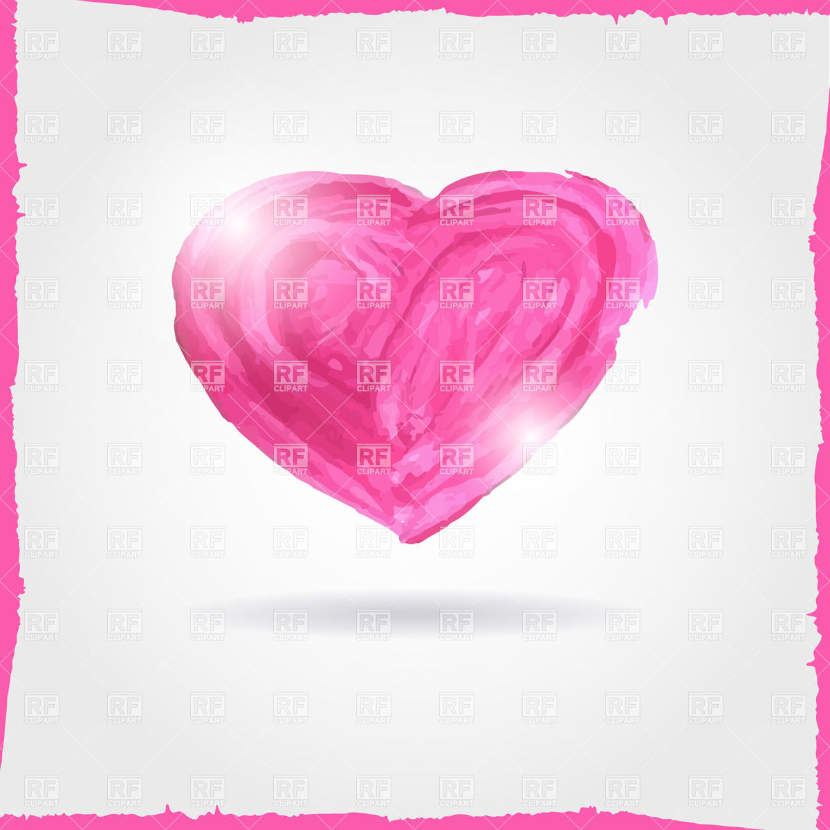 1200x1200 Big Pink Hand Drawn Watercolor Heart Vector Image Of Design