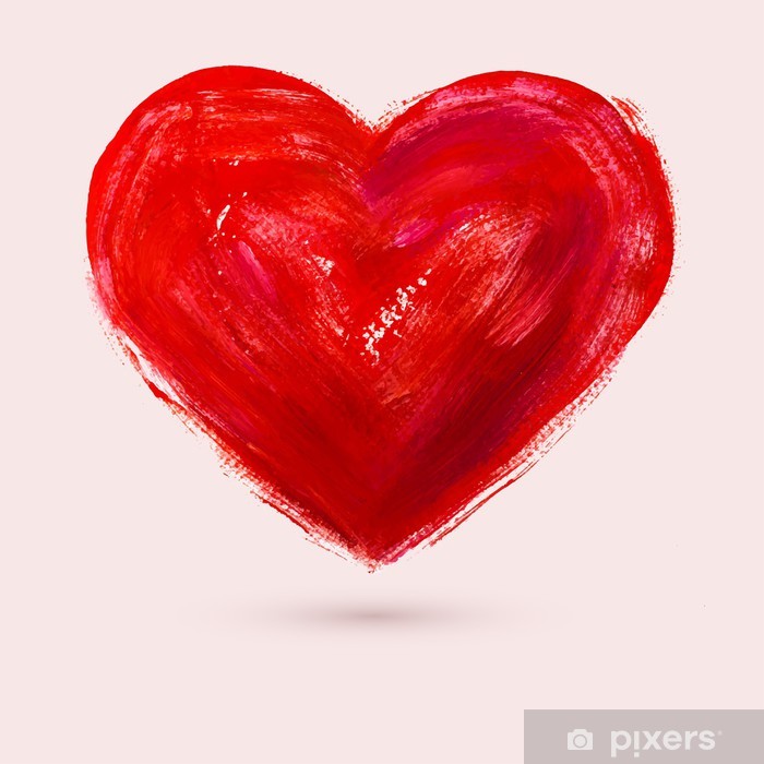 700x700 Watercolor Heart, Vector Illustration Wall Mural We