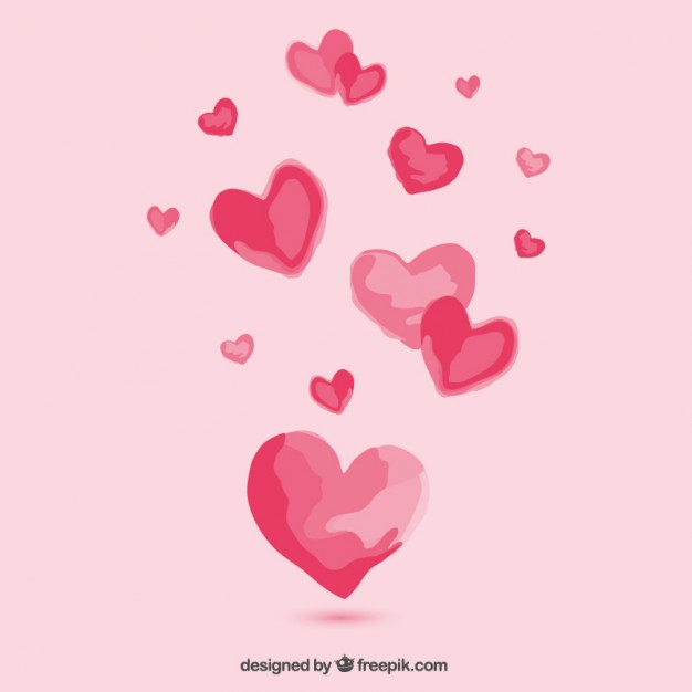 626x626 Watercolor Hearts Vector Free Download