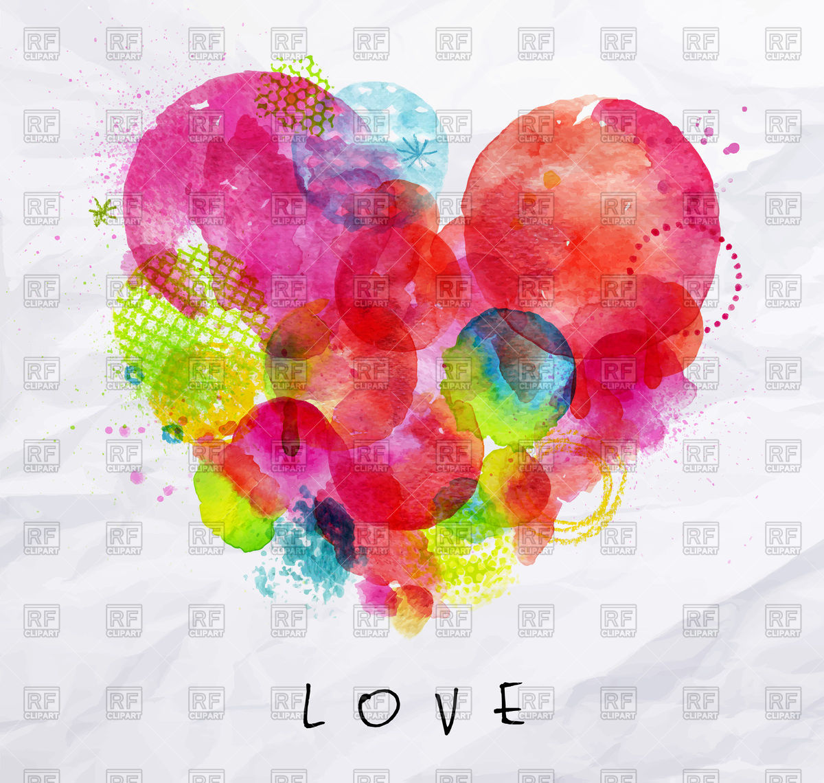 1200x1140 Watercolor Vivid Heart Vector Image Of Objects