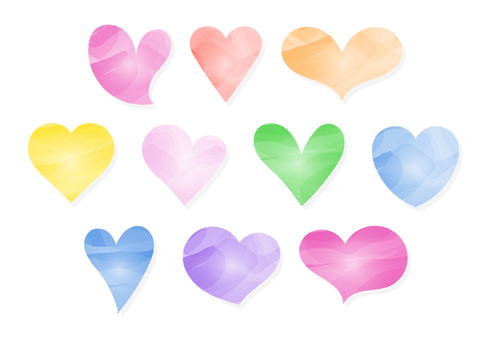 700x490 Free Watercolor Hearts