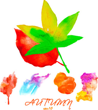 329x368 Vector Watercolor Leaves Free Vector Download