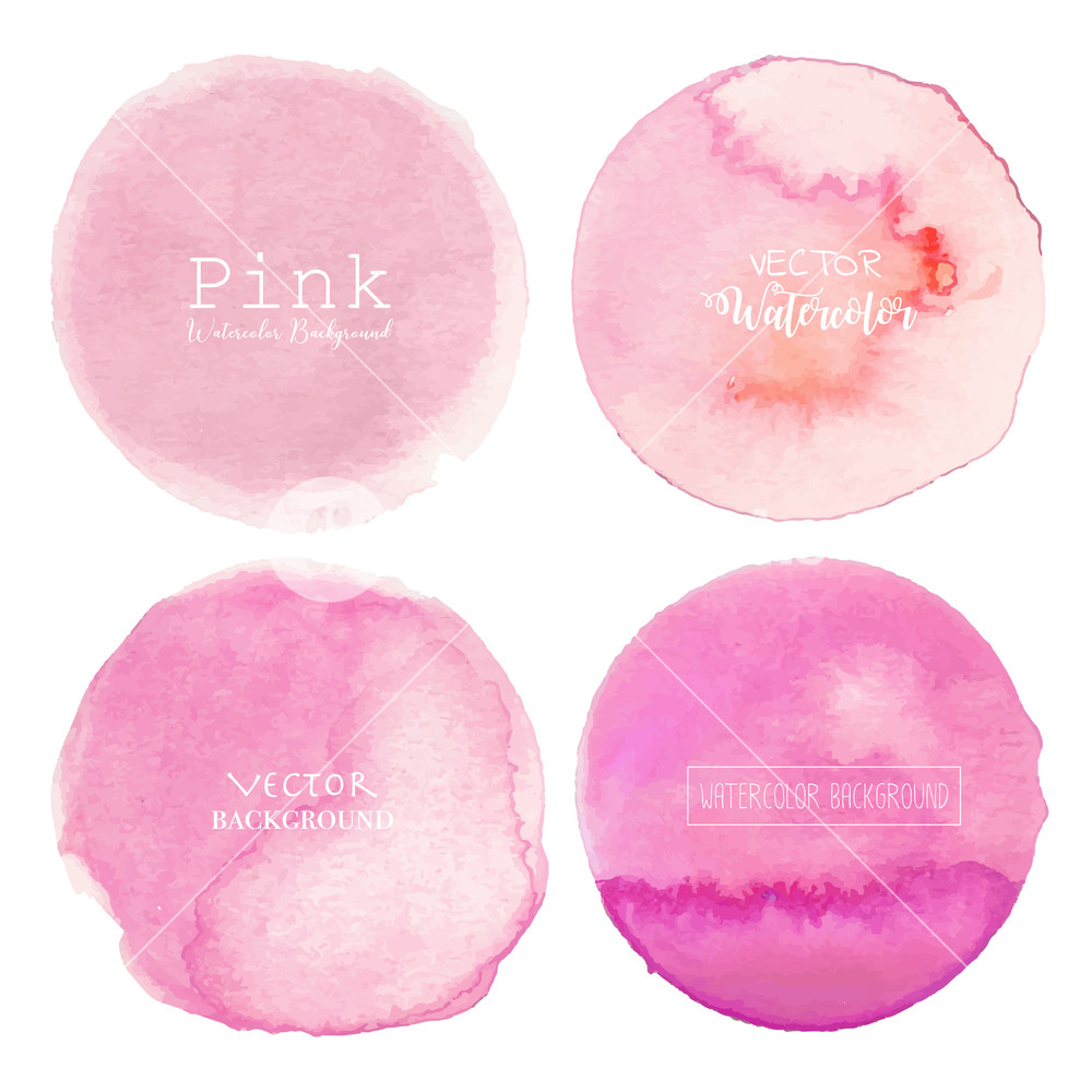 1000x1000 Pink Watercolor Circle Background, Pastel Watercolor Logo, Vector