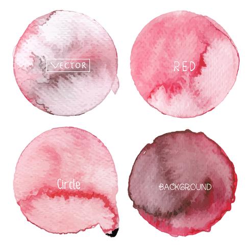 490x490 Red Watercolour Circle Set On White Background, Watercolor Logo