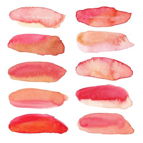 490x490 Set Of Red Watercolour On White Background, Watercolor Logo