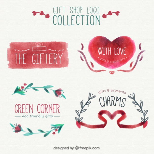 626x626 Cute Watercolor Logo Pack Vector Free Download