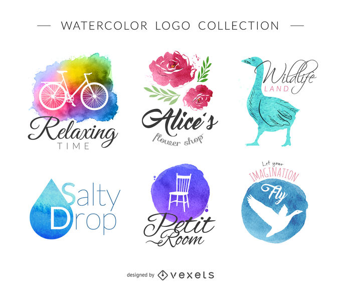 680x570 Watercolor Logo Set